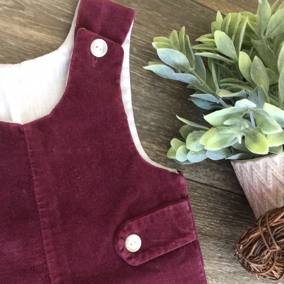 Vintage boys 12 month velvet lined short alls - Picture 3 of 6